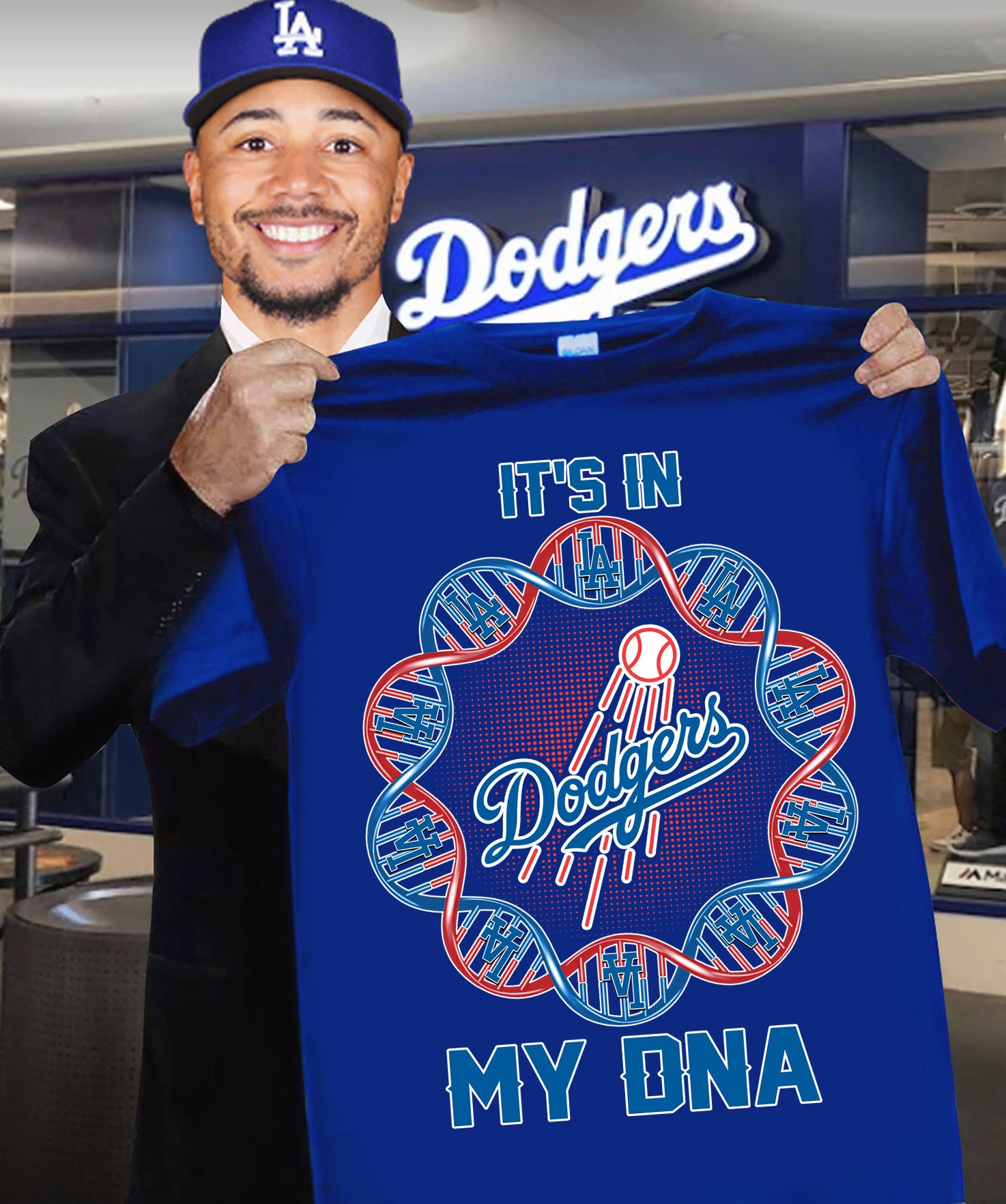 Los Angeles Dodgers It's In My DNA T-Shirt Dodgers Fans Merch Father's Day Gift Ideas Oregontrailrvpk Shirt