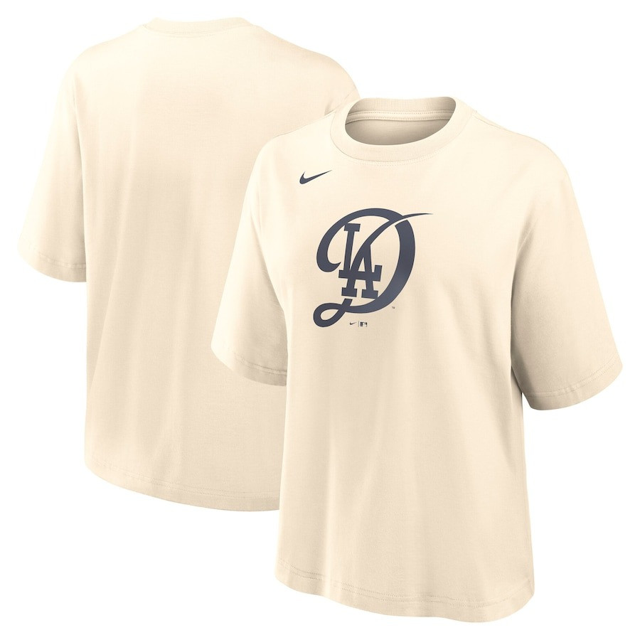Los Angeles Dodgers Nike Natural City Connect Logo Boxy T-Shirt Women's For Her Oregontrailrvpk Shirt