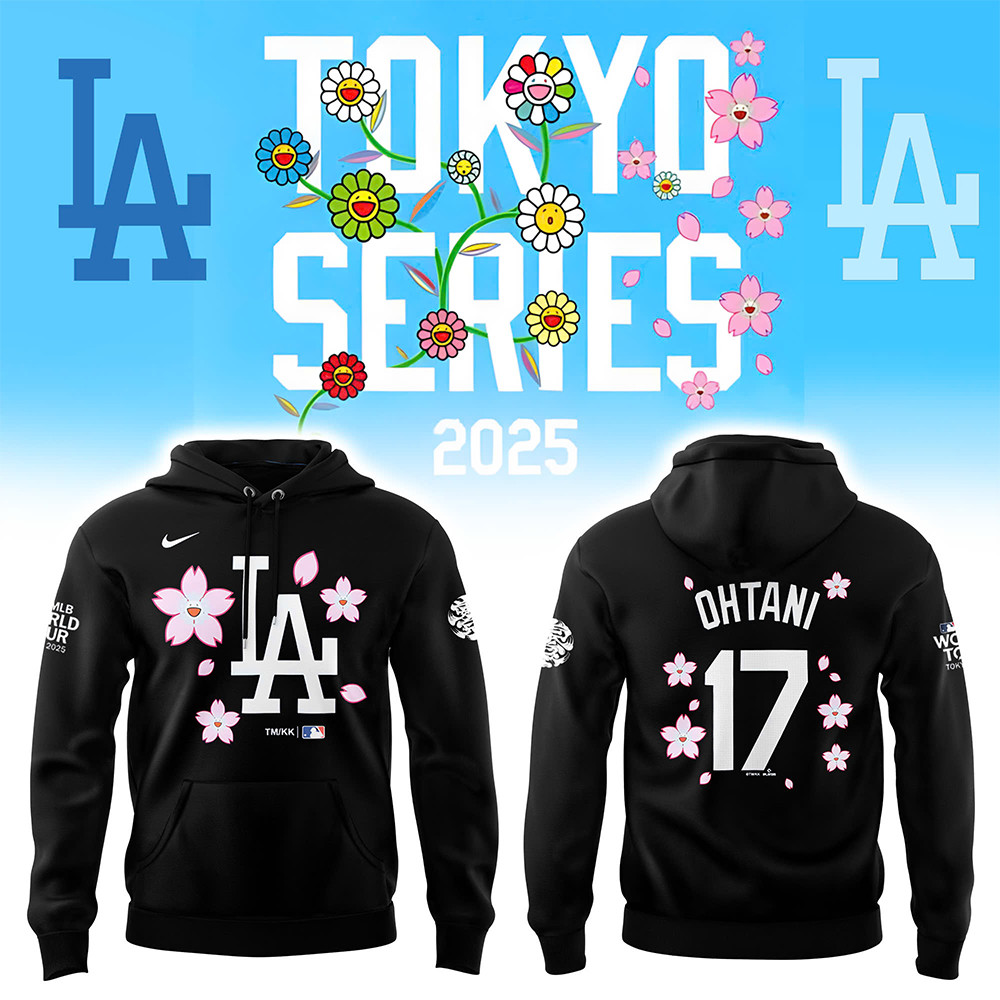 Los Angeles Dodgers OHTANI Tokyo Series 2025 Black Hoodie