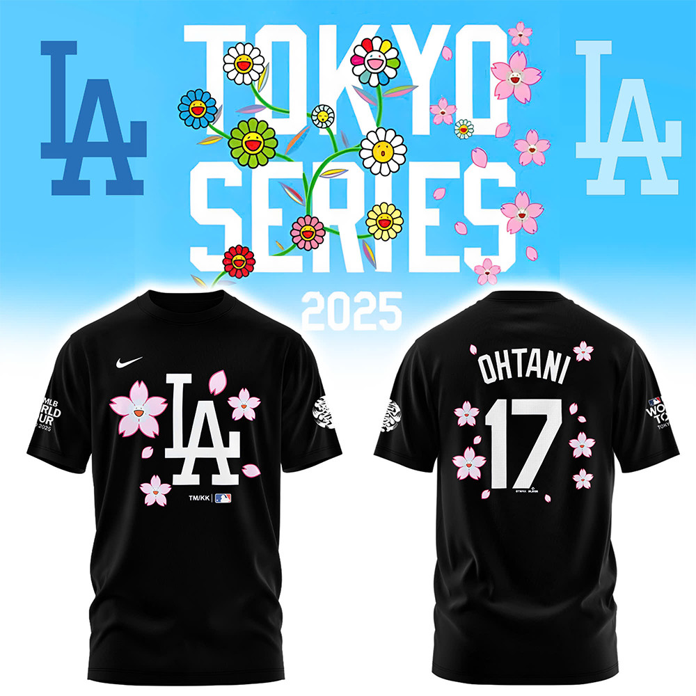 Los Angeles Dodgers OHTANI Tokyo Series 2025 Black T-Shirt Cool Baseball Gifts Oregontrailrvpk Shirt