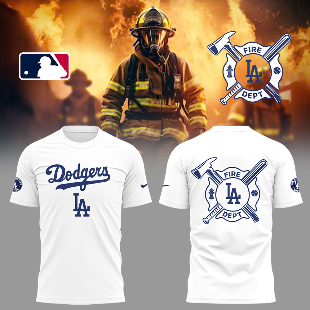 Los Angeles Dodgers x Firefighter Appreciation Night T-Shirt Baseball Mom Gifts Oregontrailrvpk Shirt