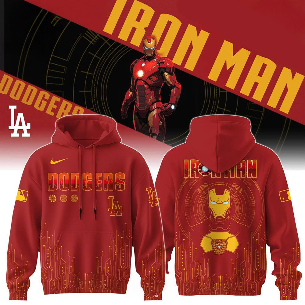 Los Angeles Dodgers x Iron Man Game Night Special Hoodie Cool