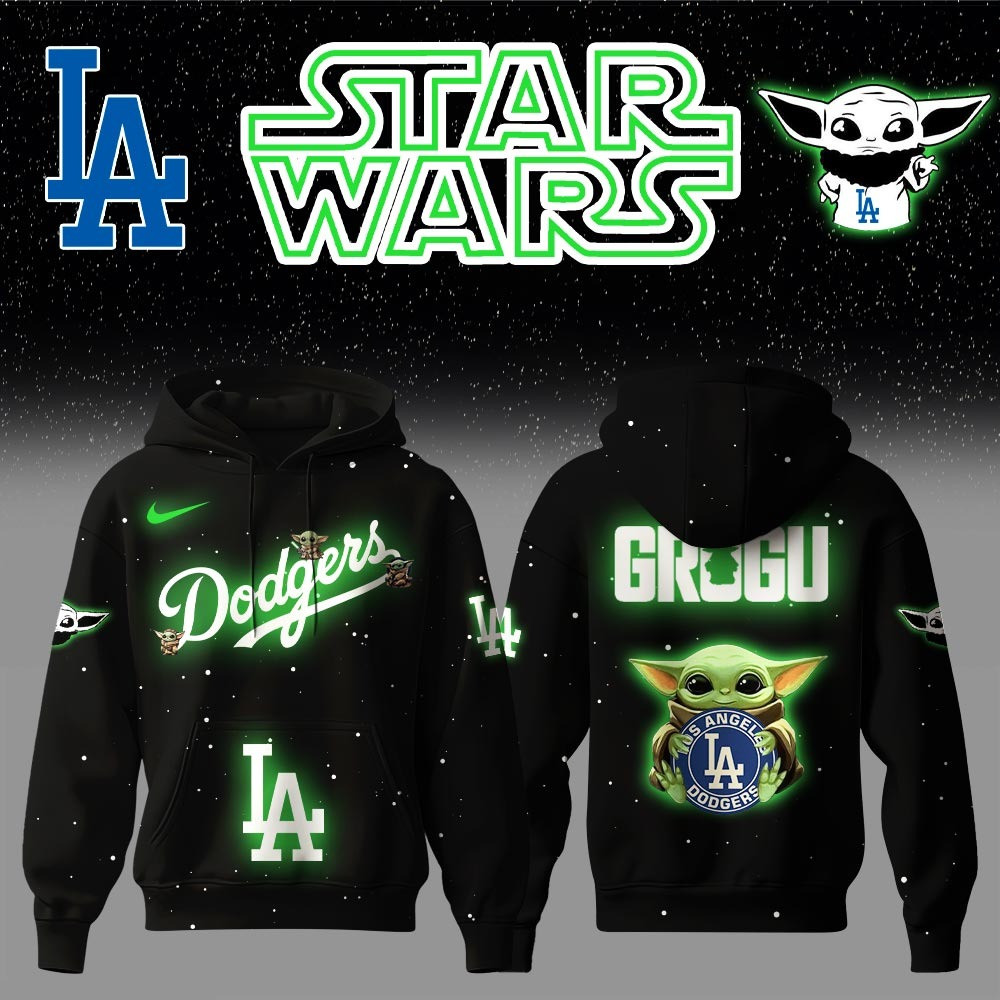 Los Angeles Dodgers x Stars Wars Baby Yoda Game Night Hoodie Gifts For Ice Hockey Fans