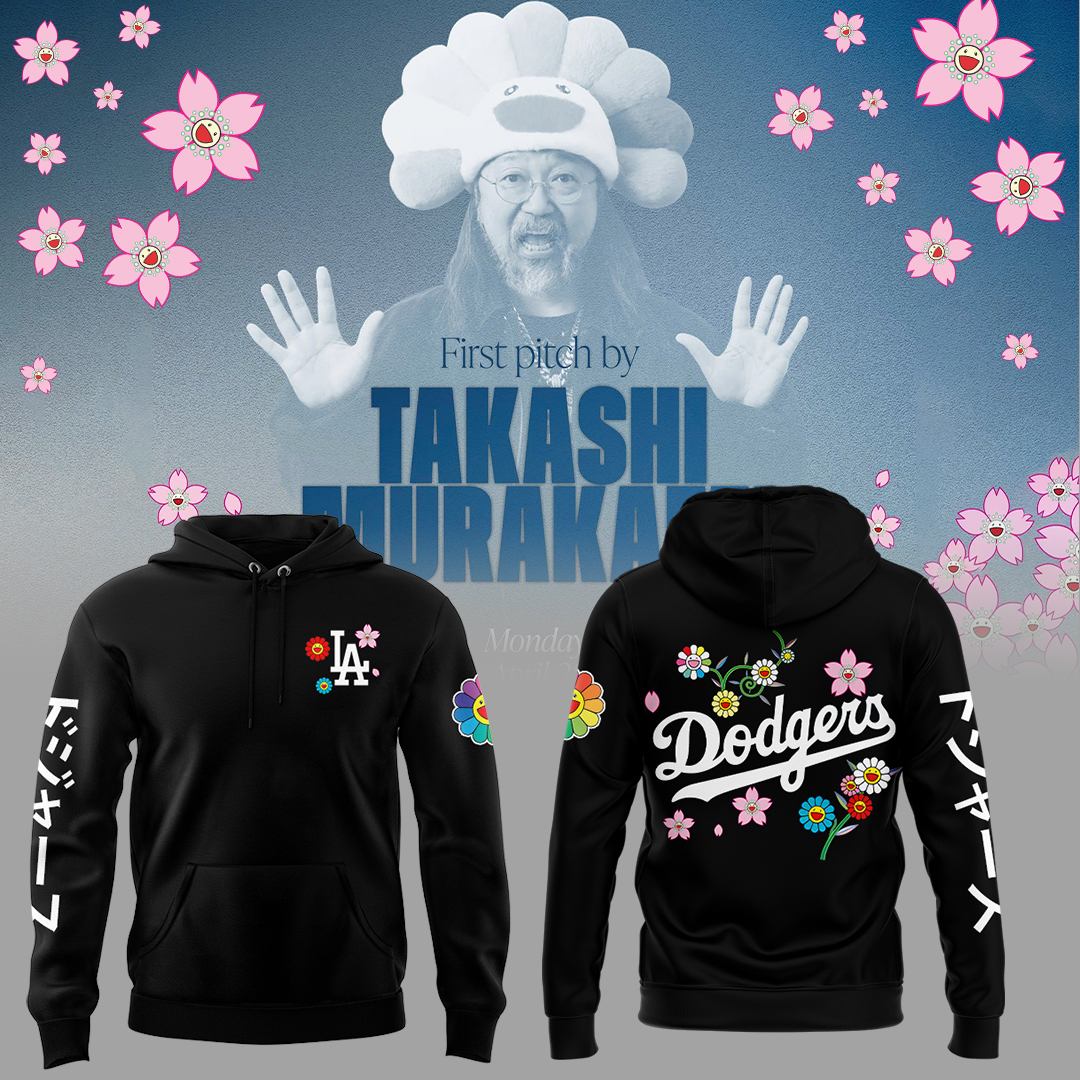 Los Angeles Dodgers x Takashi Murakami Japanese Heritage Night Hoodie Unique Baseball Gifts