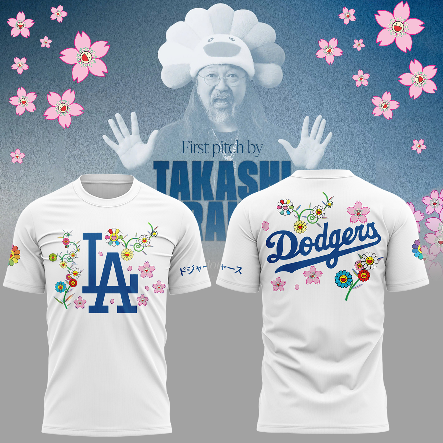 Los Angeles Dodgers x Takashi Murakami Japanese Heritage Night T-Shirt For Baseball Players Oregontrailrvpk Shirt