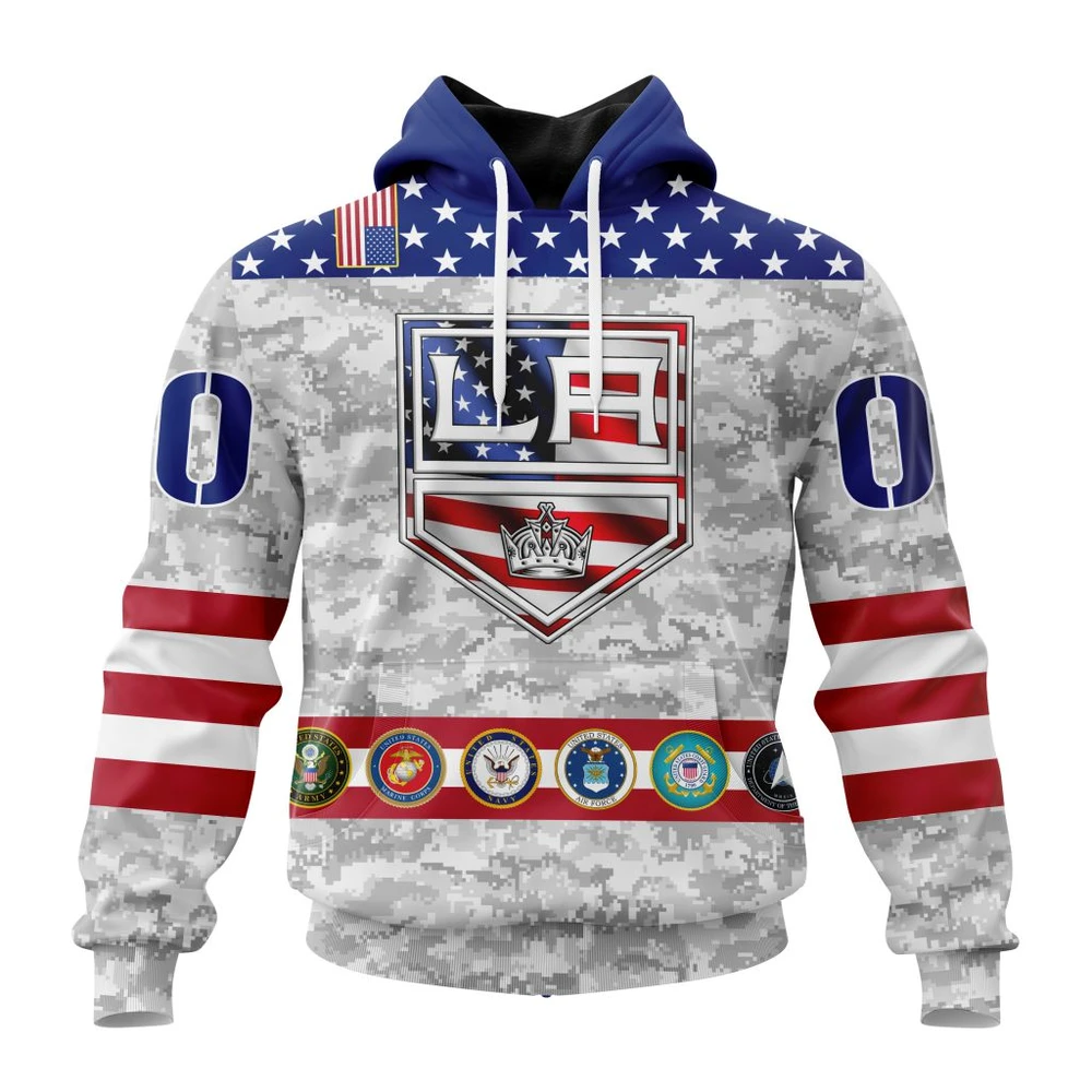 Los Angeles Kings Armed Forces Appreciation All Over Print Hoodie Style 45695