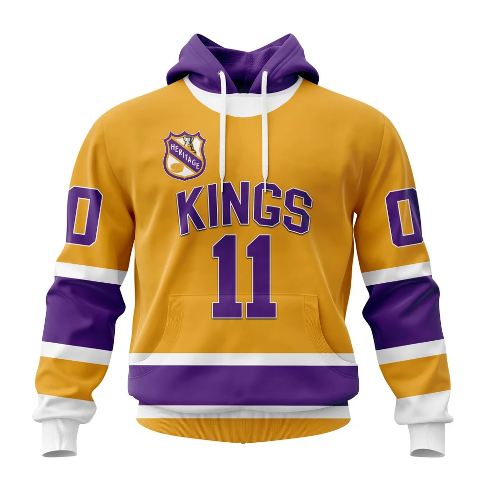 Los Angeles Kings Personalized Heritage Design All Over Print Hoodie Style 26458