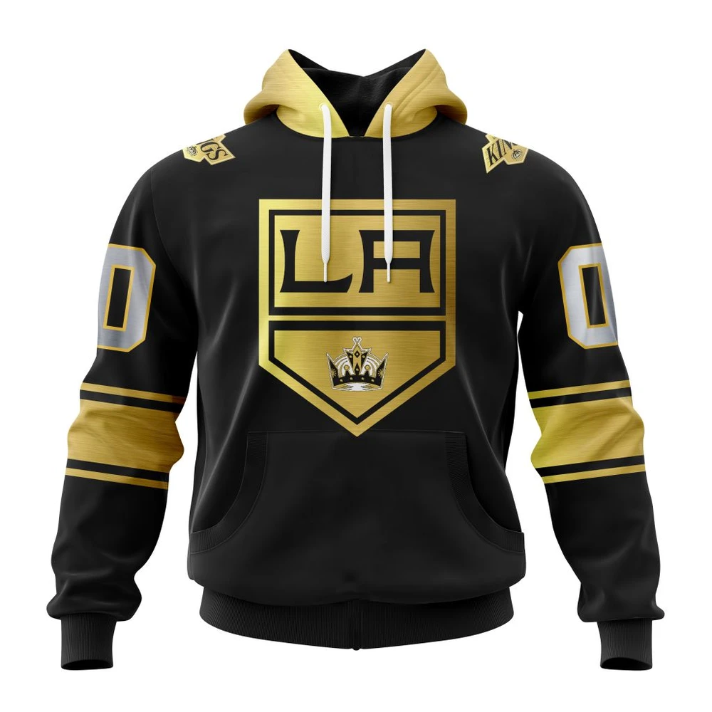 Los Angeles Kings Special Black And Gold Design All Over Print Hoodie Style 32875