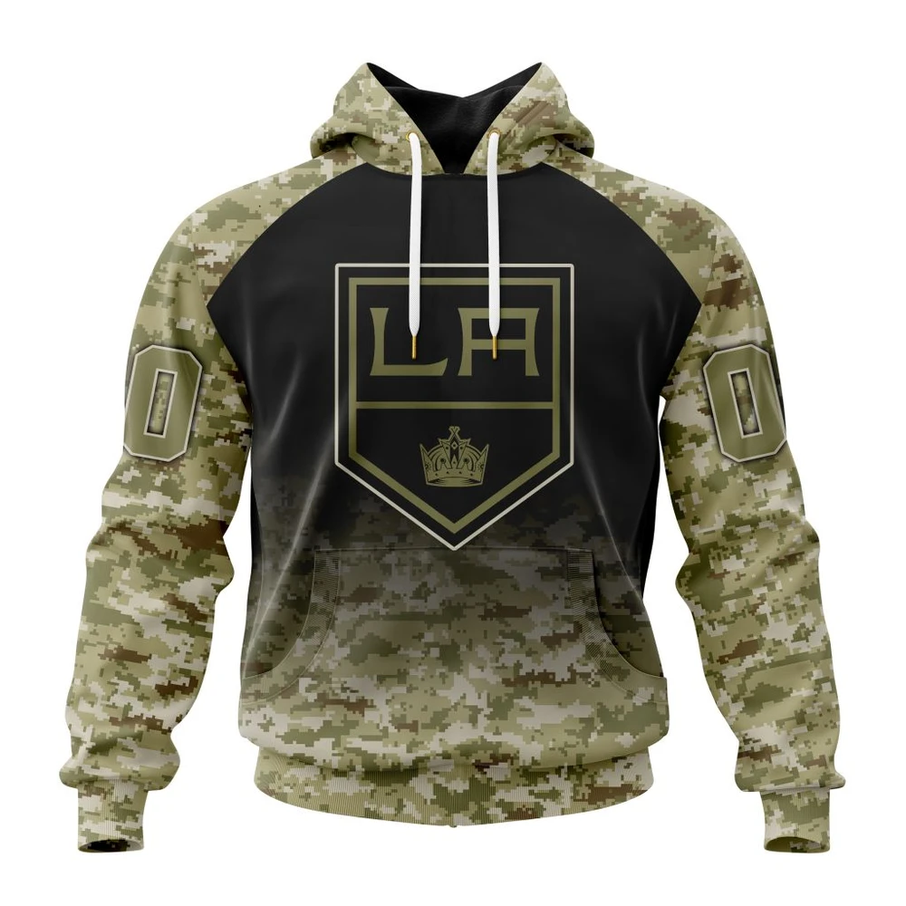 Los Angeles Kings Special Camo Design For Veterans Day All Over Print Hoodie Style 46806