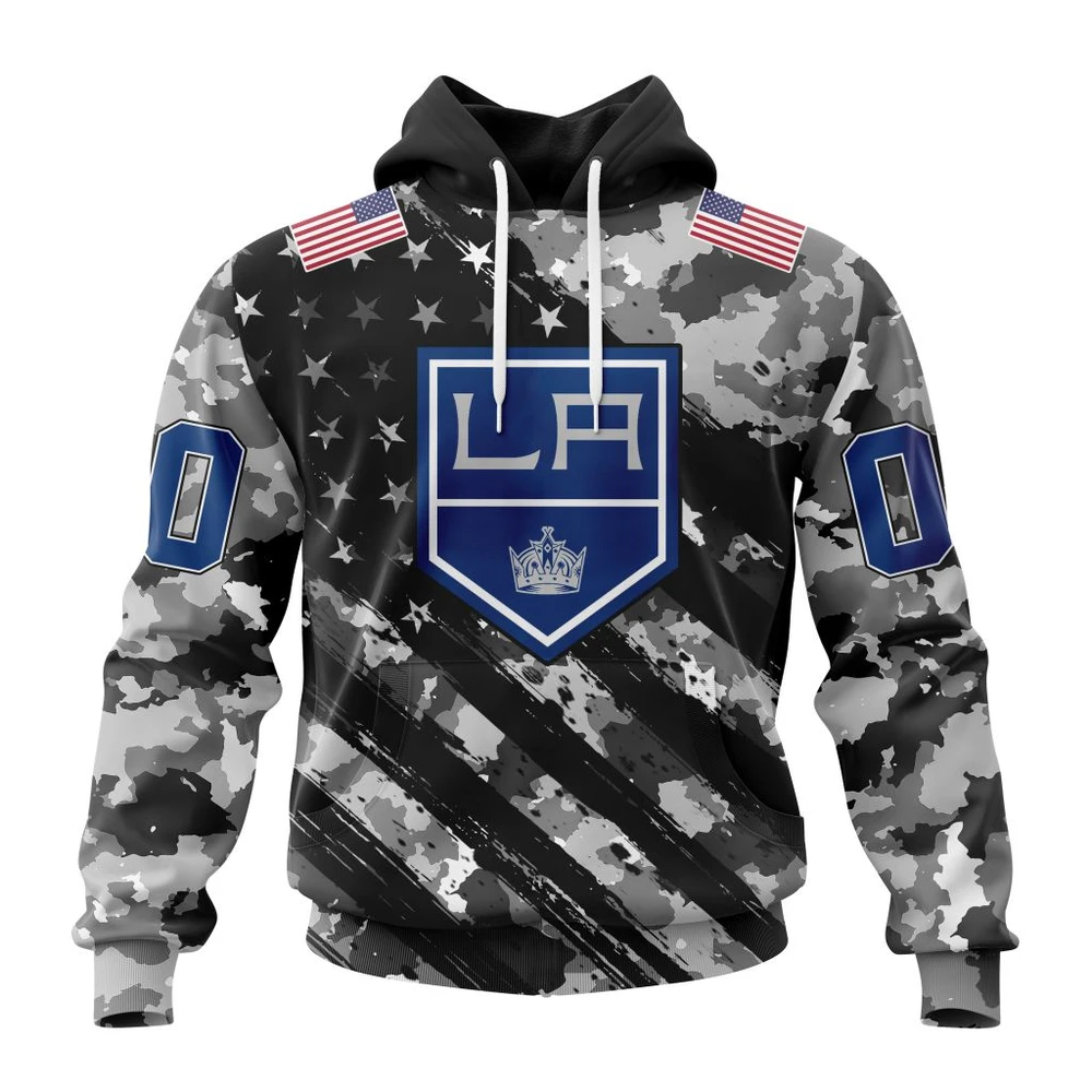 Los Angeles Kings Special Camo Military Design All Over Print Hoodie Style 14774
