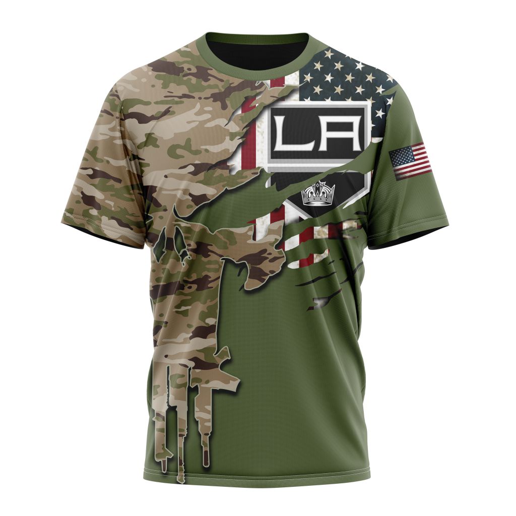 Los Angeles Kings Special Camo Skull Design Personalized Name And Number T-Shirt Oregontrailrvpk Shirt