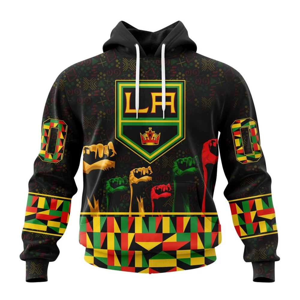 Los Angeles Kings Special Design Celebrate Black History Month All Over Print Hoodie Style 21278