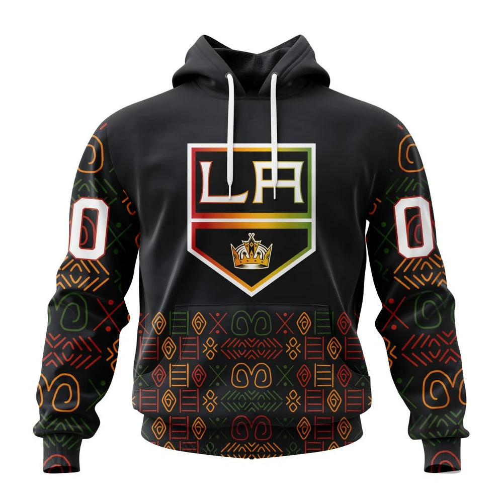 Los Angeles Kings Special Design For Black History Month All Over Print Hoodie Style 11716