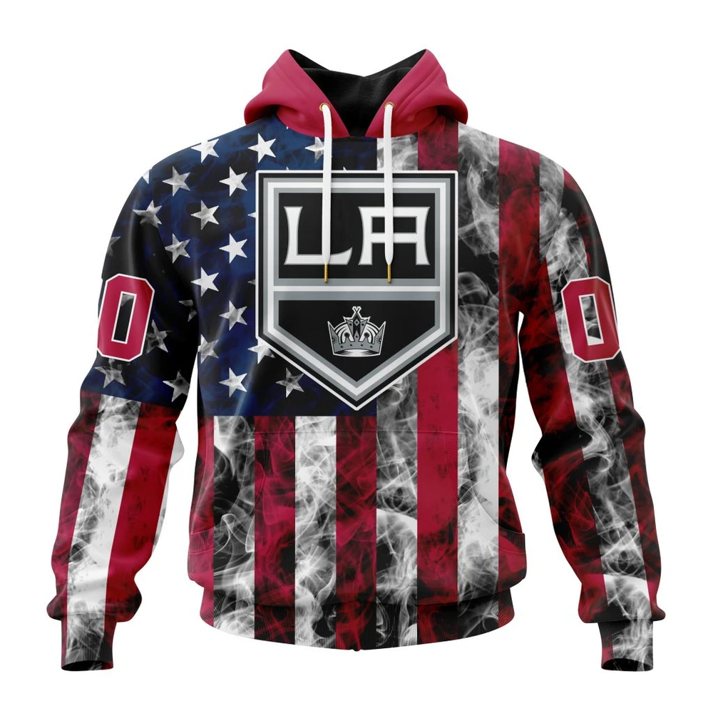 Los Angeles Kings Special Design For Independence Day The Fourth Of July All Over Print Hoodie Style 75975
