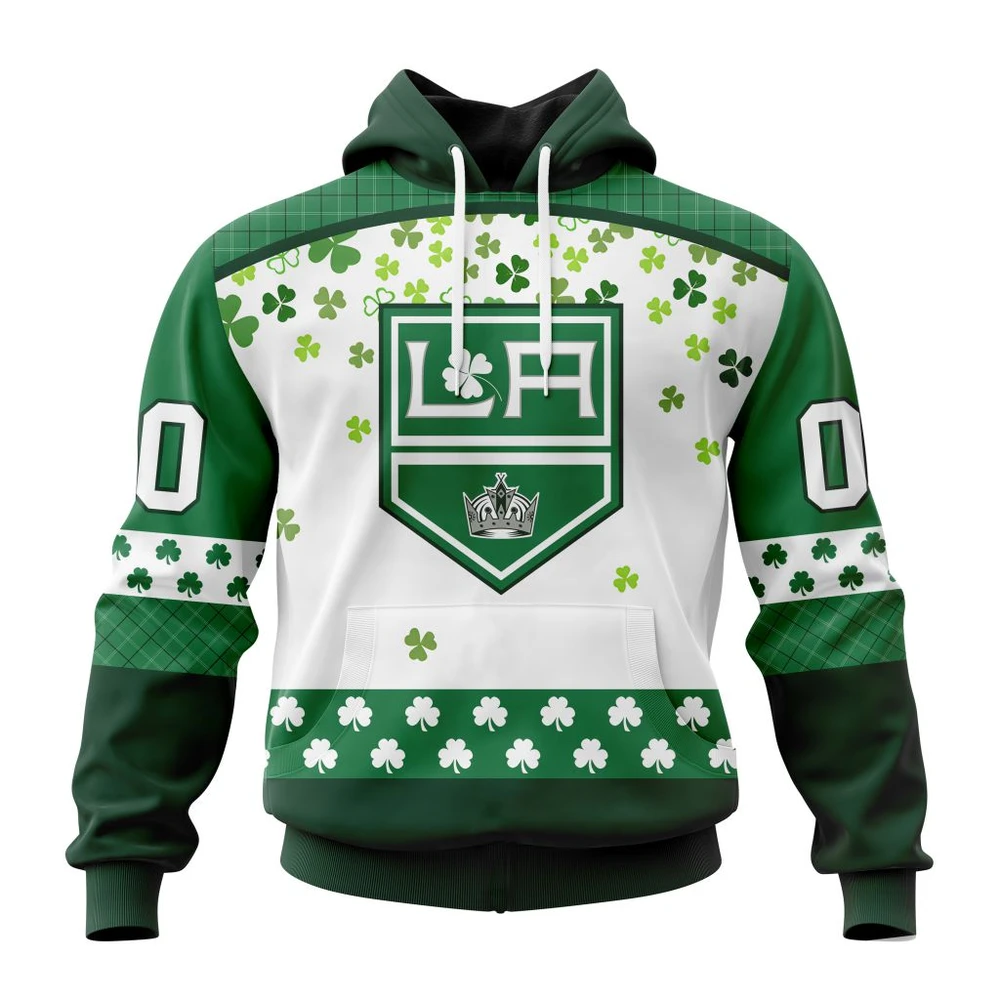 Los Angeles Kings Special Design For St. Patrick Day All Over Print Hoodie Style 23957