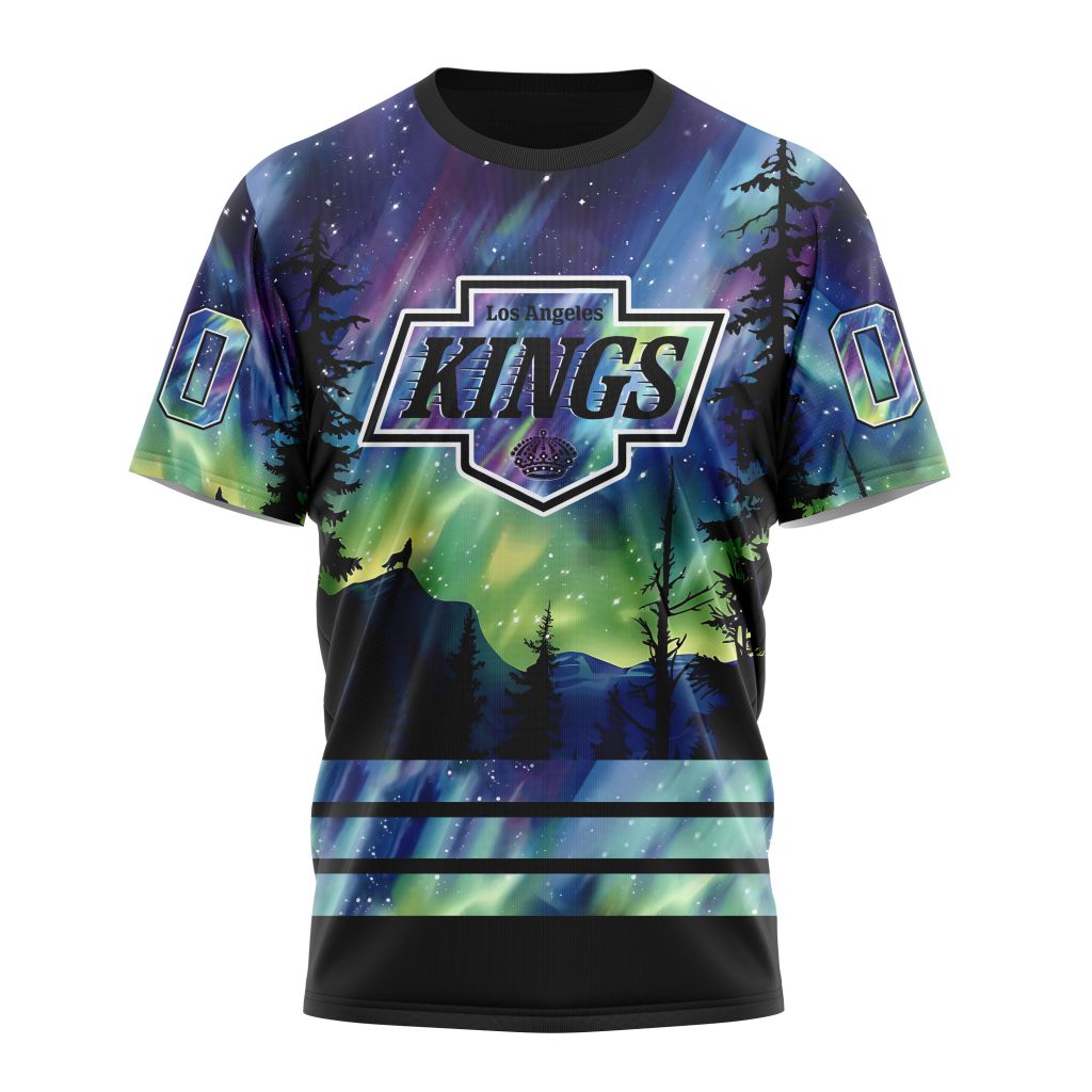 Los Angeles Kings Special Design With Northern Lights 01 Personalized Name And Number T-Shirt Oregontrailrvpk Shirt