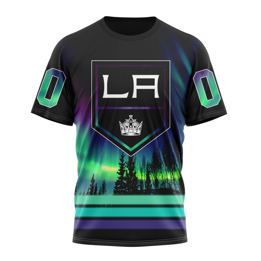 Los Angeles Kings Special Design With Northern Lights Personalized Name And Number T-Shirt Oregontrailrvpk Shirt