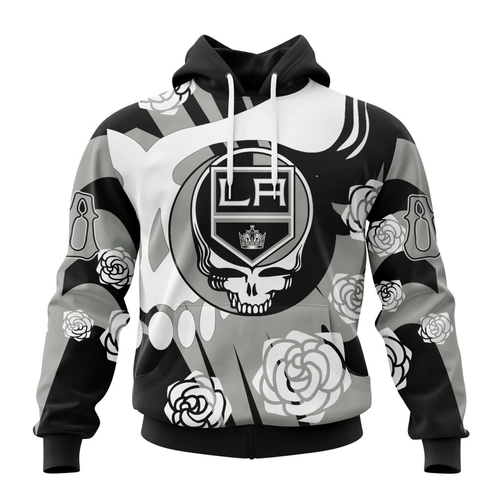 Los Angeles Kings Special Grateful Dead Design All Over Print Hoodie Style 30297