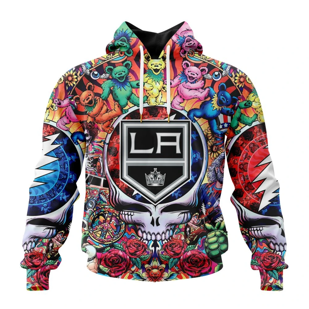 Los Angeles Kings Special Grateful Dead Design All Over Print Hoodie Style 77480