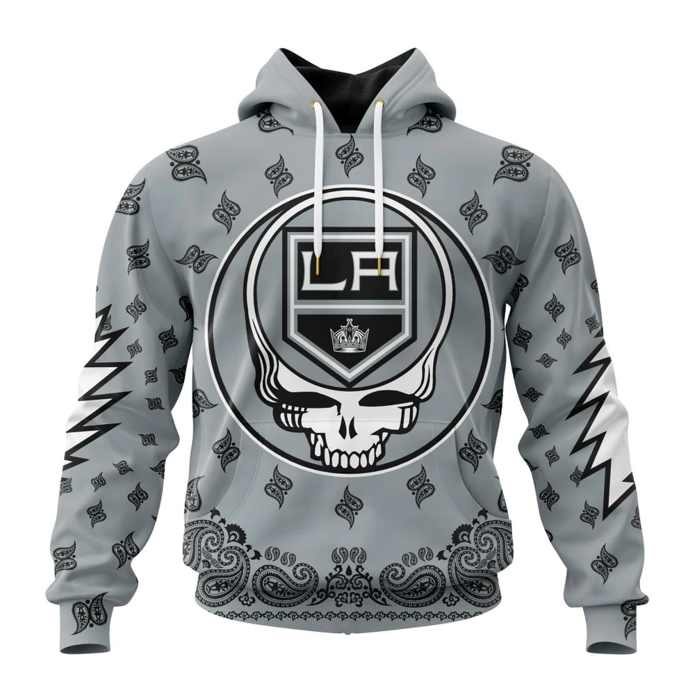 Los Angeles Kings Special Grateful Dead Design All Over Print Hoodie Style 84499