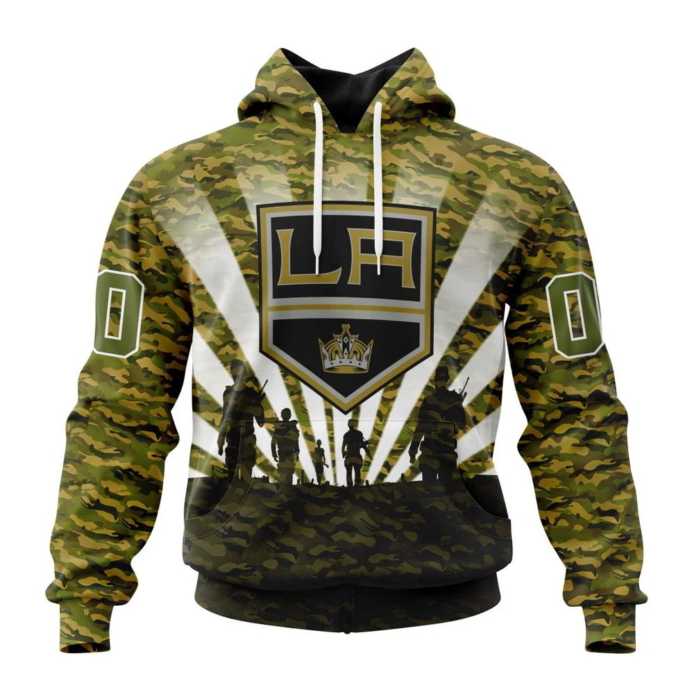 Los Angeles Kings Special Military Camo Kits For Veterans Day And Rememberance Day All Over Print Hoodie Style 11768