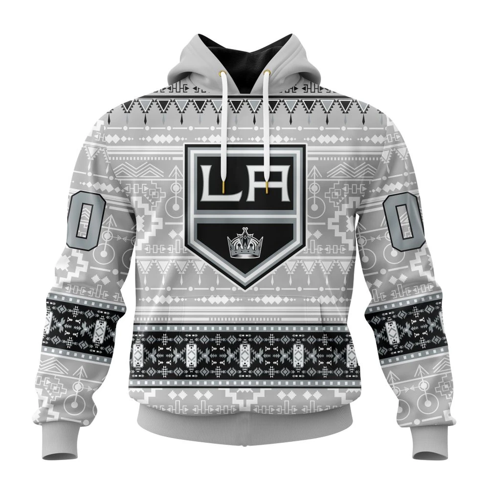 Los Angeles Kings Special Native Design All Over Print Hoodie Style 71372