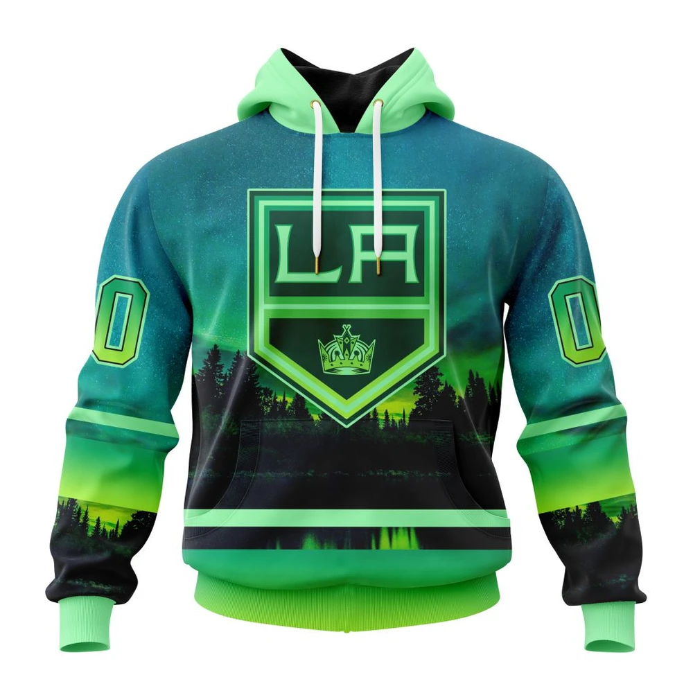 Los Angeles Kings Special Northern Lights Design All Over Print Hoodie Style 63683
