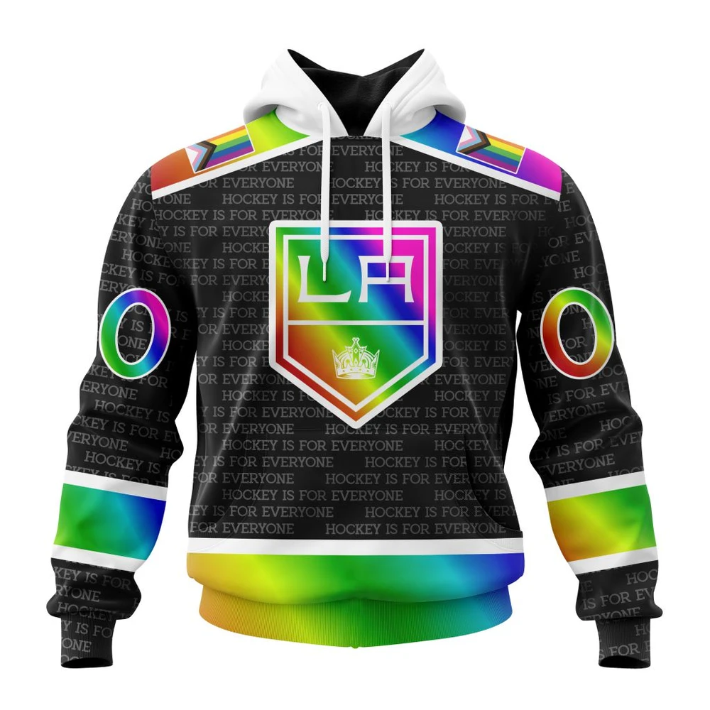 Los Angeles Kings Special Pride Design Hockey Is For Everyone All Over Print Hoodie Style 45804