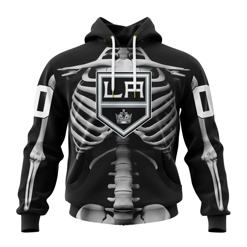 Los Angeles Kings Special Skeleton Costume For Halloween All Over Print Hoodie Style 23733