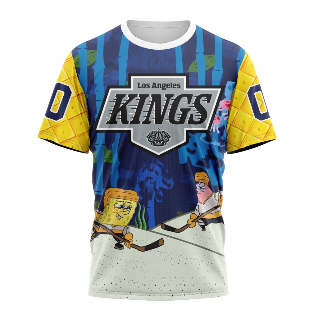 Los Angeles Kings Special SpongeBob SquarePants Design 01 Personalized Name And Number T-Shirt Oregontrailrvpk Shirt