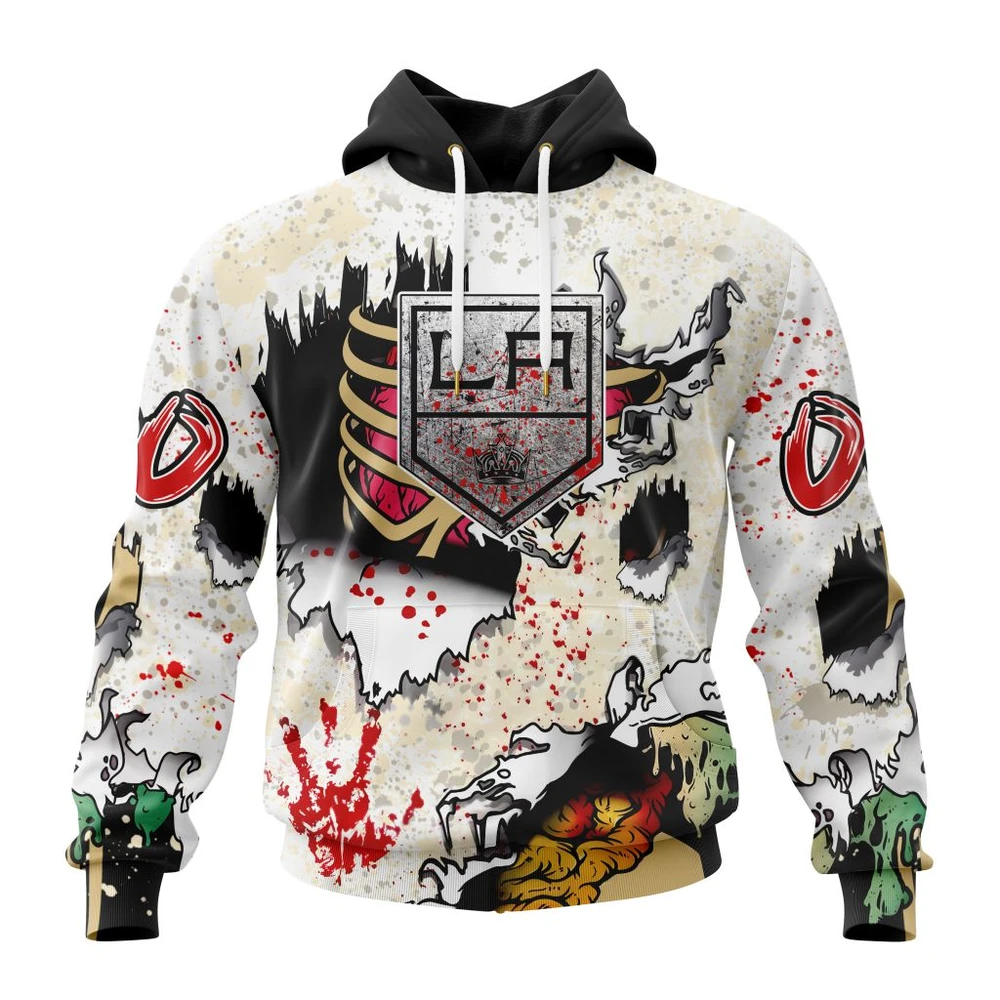 Los Angeles Kings Special Zombie For Halloween All Over Print Hoodie Style 59512