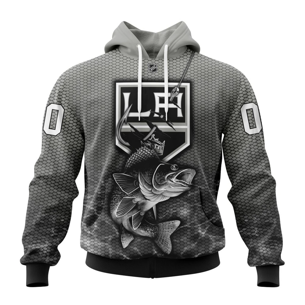 Los Angeles Kings Specialized Fishing All Over Print Hoodie Style 18048