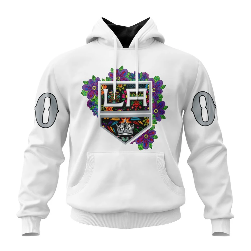 Los Angeles Kings Specialized Unisex Kits Dia De Muertos All Over Print Hoodie Style 49443