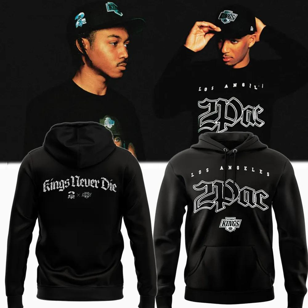 Los Angeles Kings x 2Pac Kings Never Die Hoodie Birthday Gifts For Hockey Fans