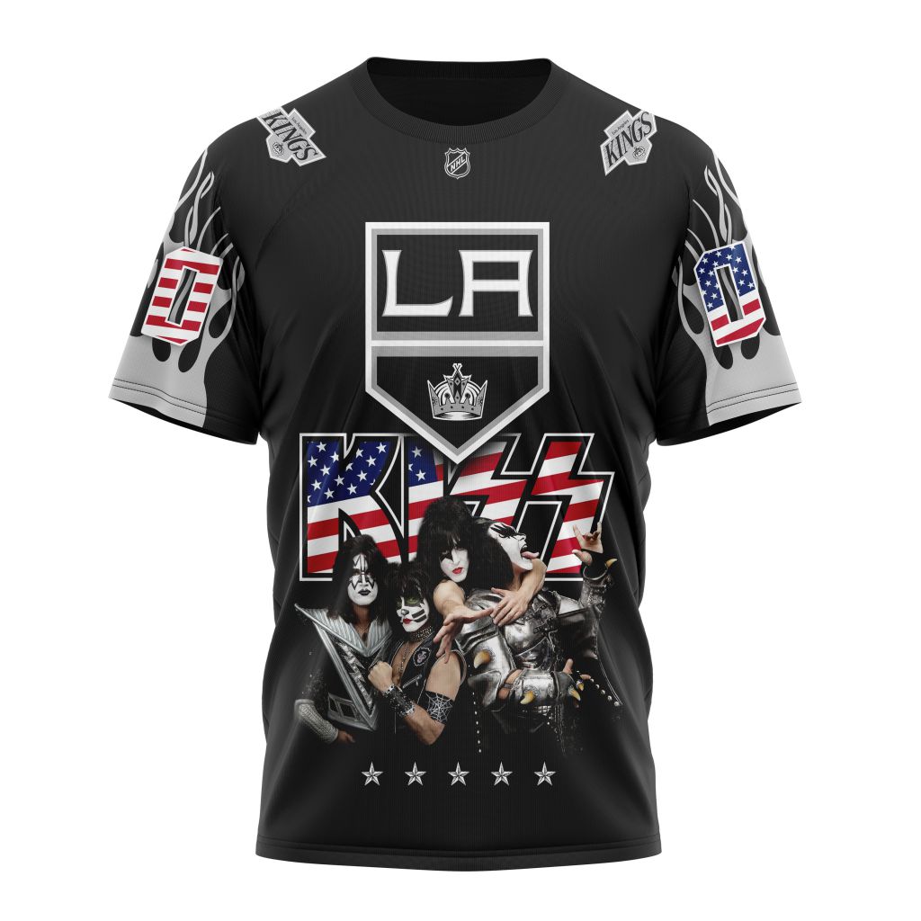 Los Angeles Kings X Kiss Specialized Design Personalized Name And Number T-Shirt Oregontrailrvpk Shirt