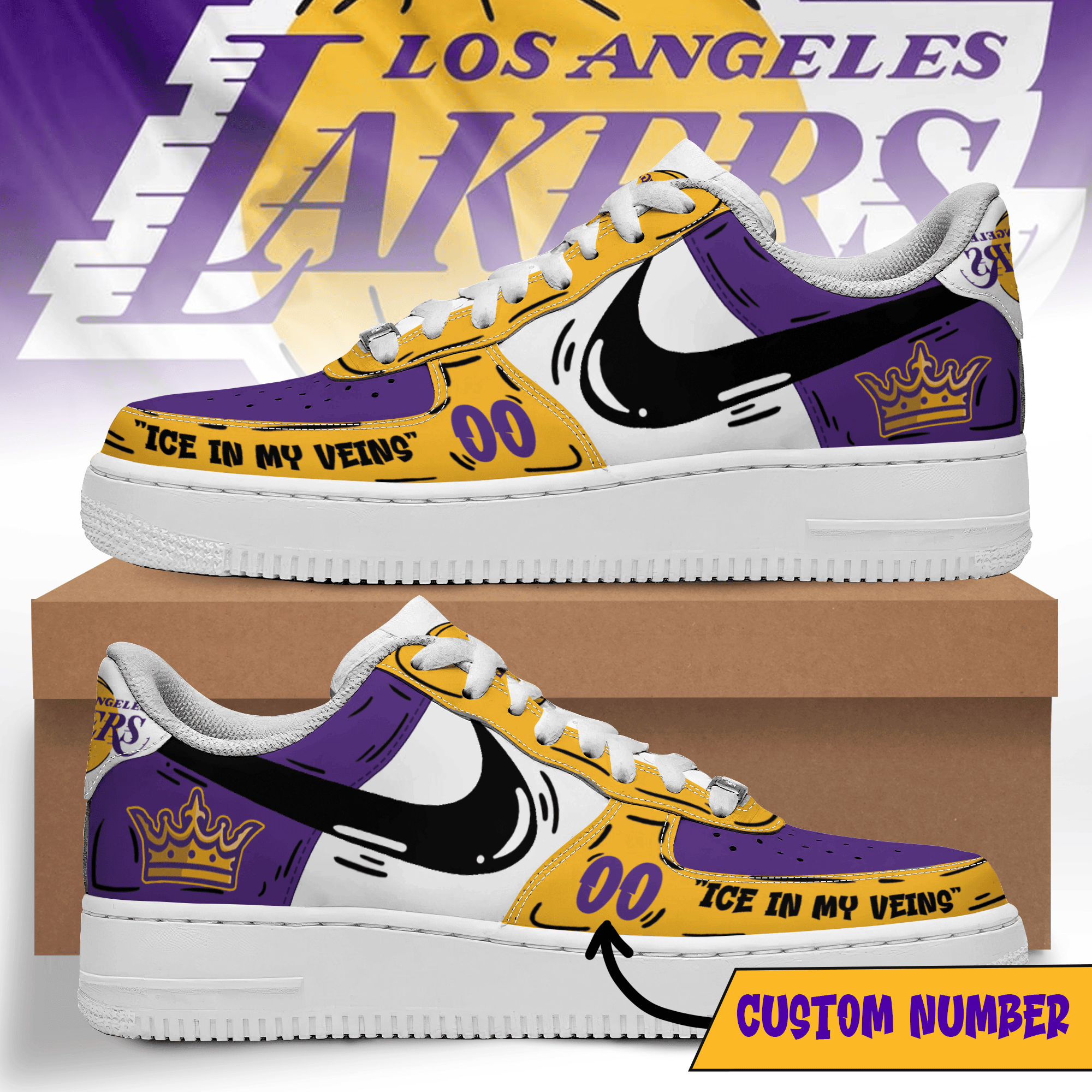 Los Angeles Lakers Air Low-Top Sneakers Shoes For Men And Women