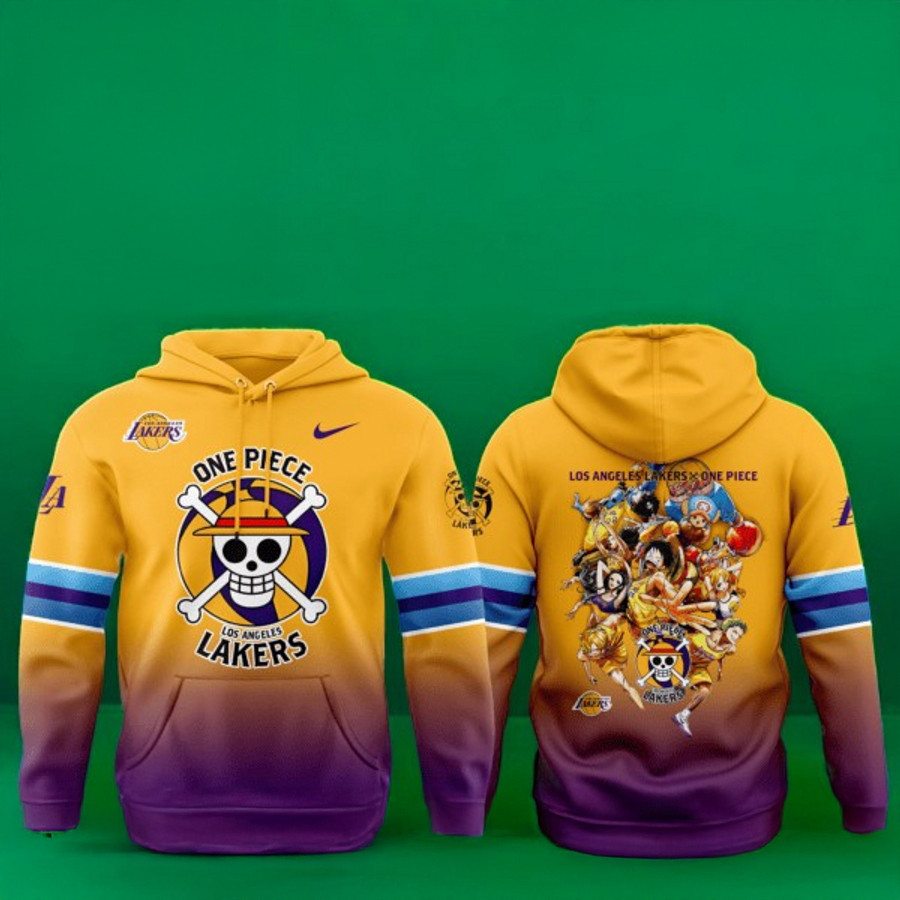 Los Angeles Lakers And One Piece Hoodie Best Gifts For Basketball Fans