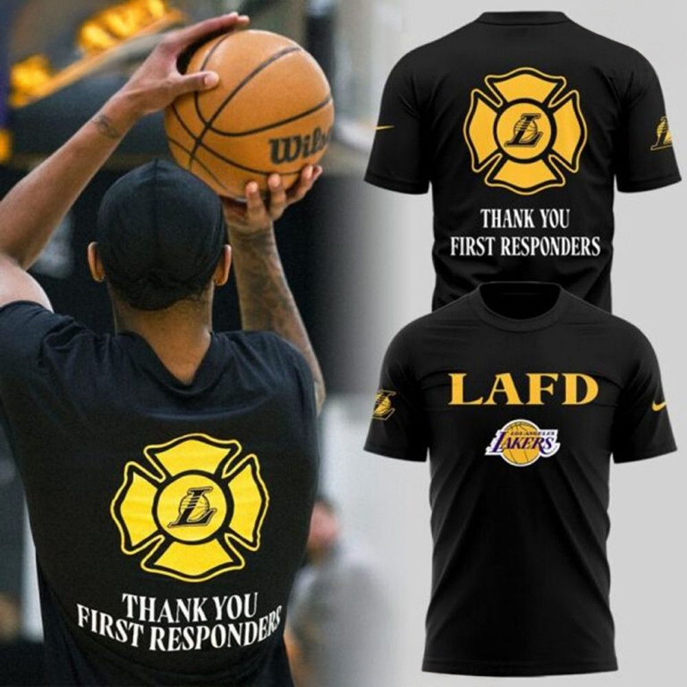 Los Angeles Lakers LAFD 2025 T-Shirt Best Gifts For Basketball Lovers Oregontrailrvpk Shirt