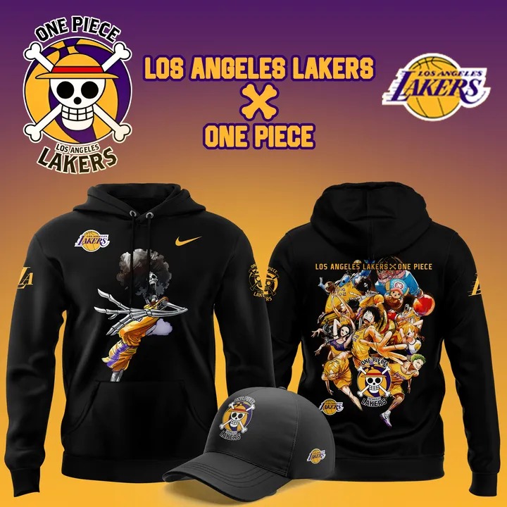 Los Angeles Lakers x BROOK One Piece Pirates Hoodie Fans Gift Ideas
