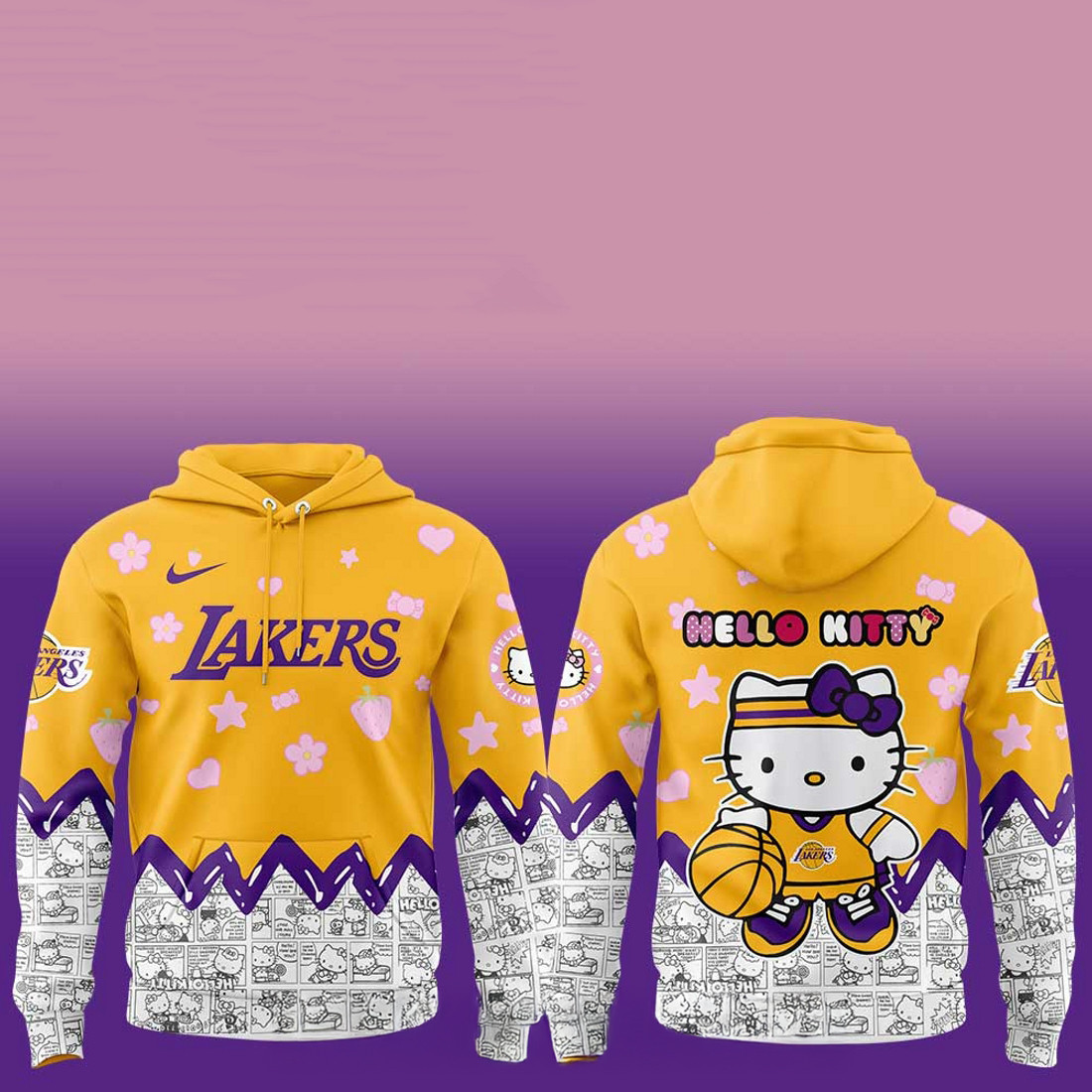 Los Angeles Lakers x Hello Kitty Hoodie Gift For Los Angeles Lakers Fans