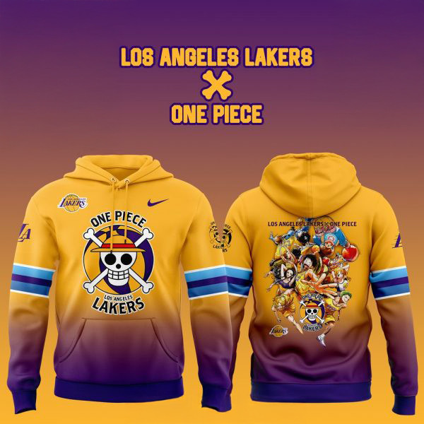 Los Angeles Lakers x One Piece Collaboration Hoodie Best Gift For A Basketball Fan