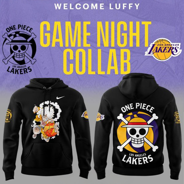 Los Angeles Lakers x One Piece Gear 5 Black Hoodie