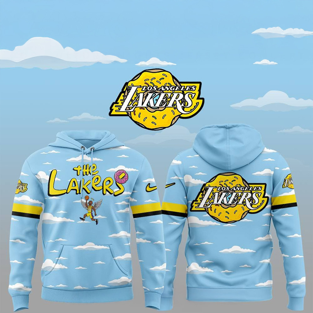 Los Angeles Lakers x The Simpsons Pop Culture Night Hoodie Best Gifts For Basketball Fans