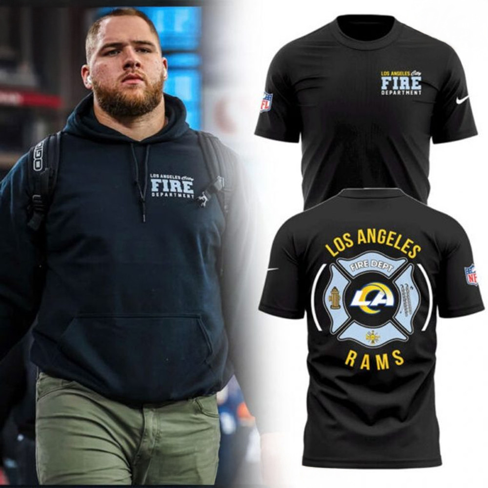 Los Angeles Rams Fire Department 2025 T-Shirt Gift Ideas For Football Lovers Oregontrailrvpk Shirt