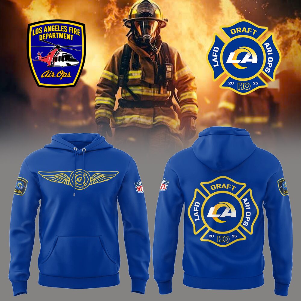 Los Angeles Rams x LA Fire Department Air Operations Hoodie Gifts For Football Fan