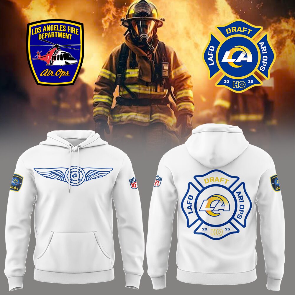 Los Angeles Rams x LA Fire Department Air Operations Hoodie Presents For Football Lovers