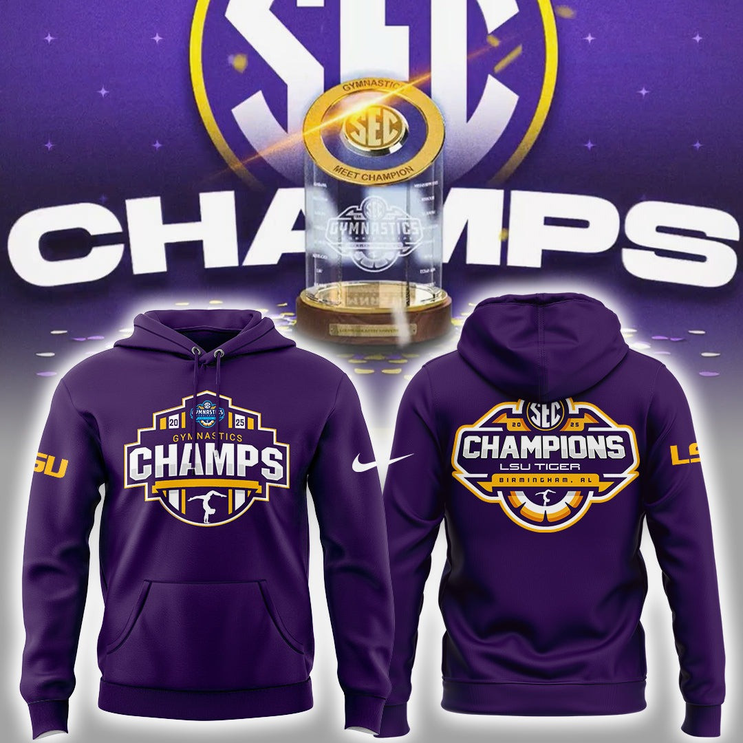 LSU Tigers 2025 SEC Women's Gymnastics Hoodie Good Gifts For Gymnastic Fans