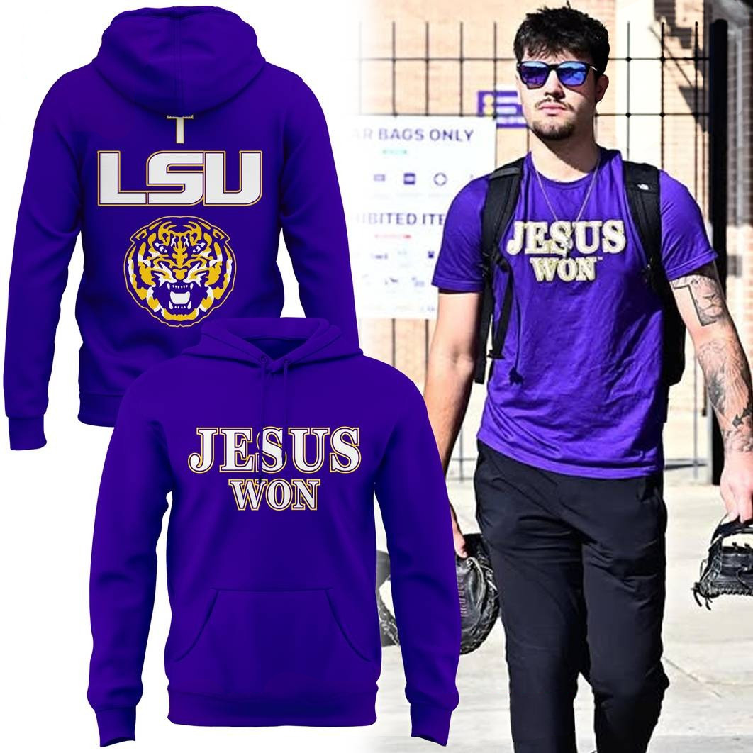 LSU Tigers Basketball Jesus Won Purple Hoodie Presents For Football Lovers