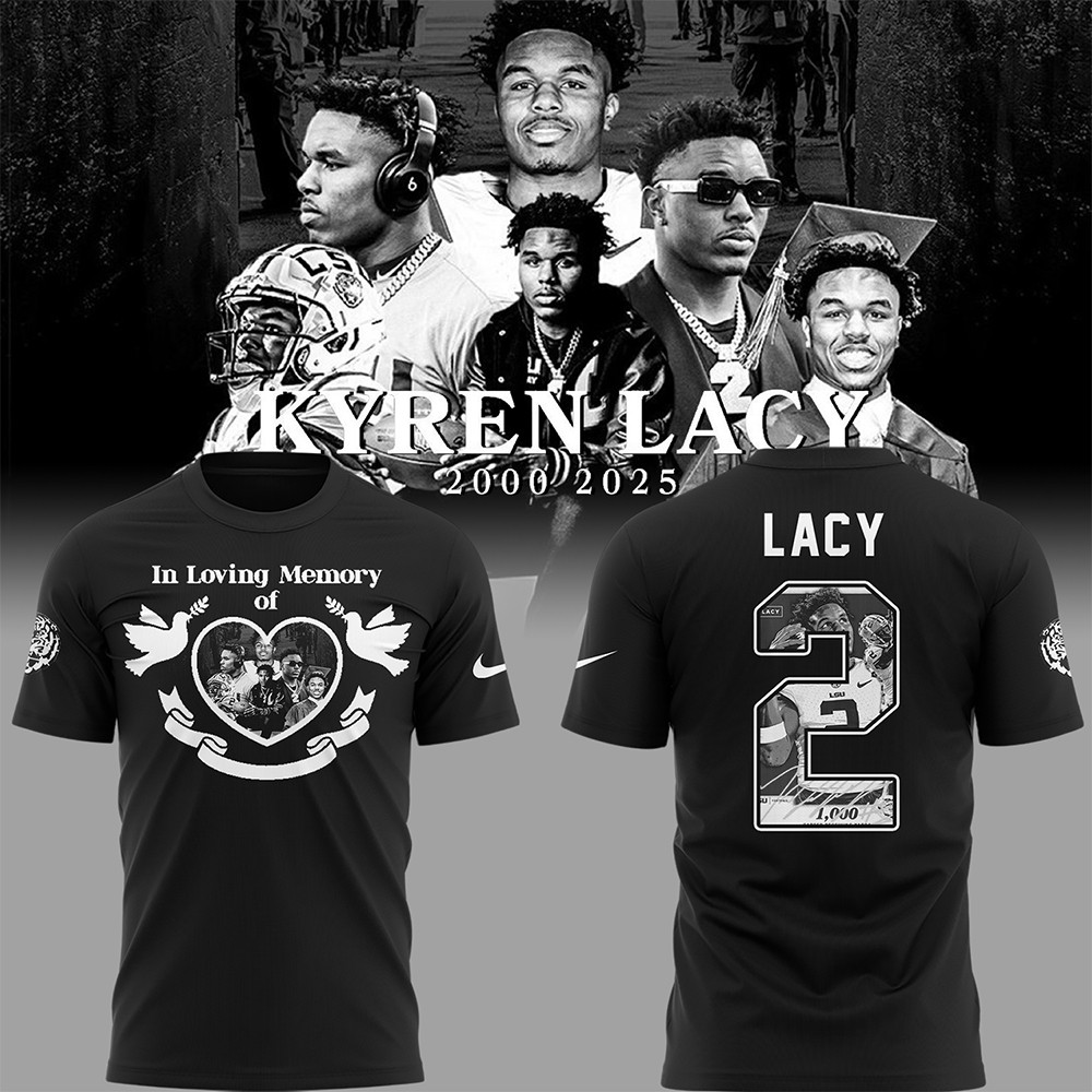 LSU Tigers football mourns the loss of Kyren Lacy Black Shirt Oregontrailrvpk Shirt