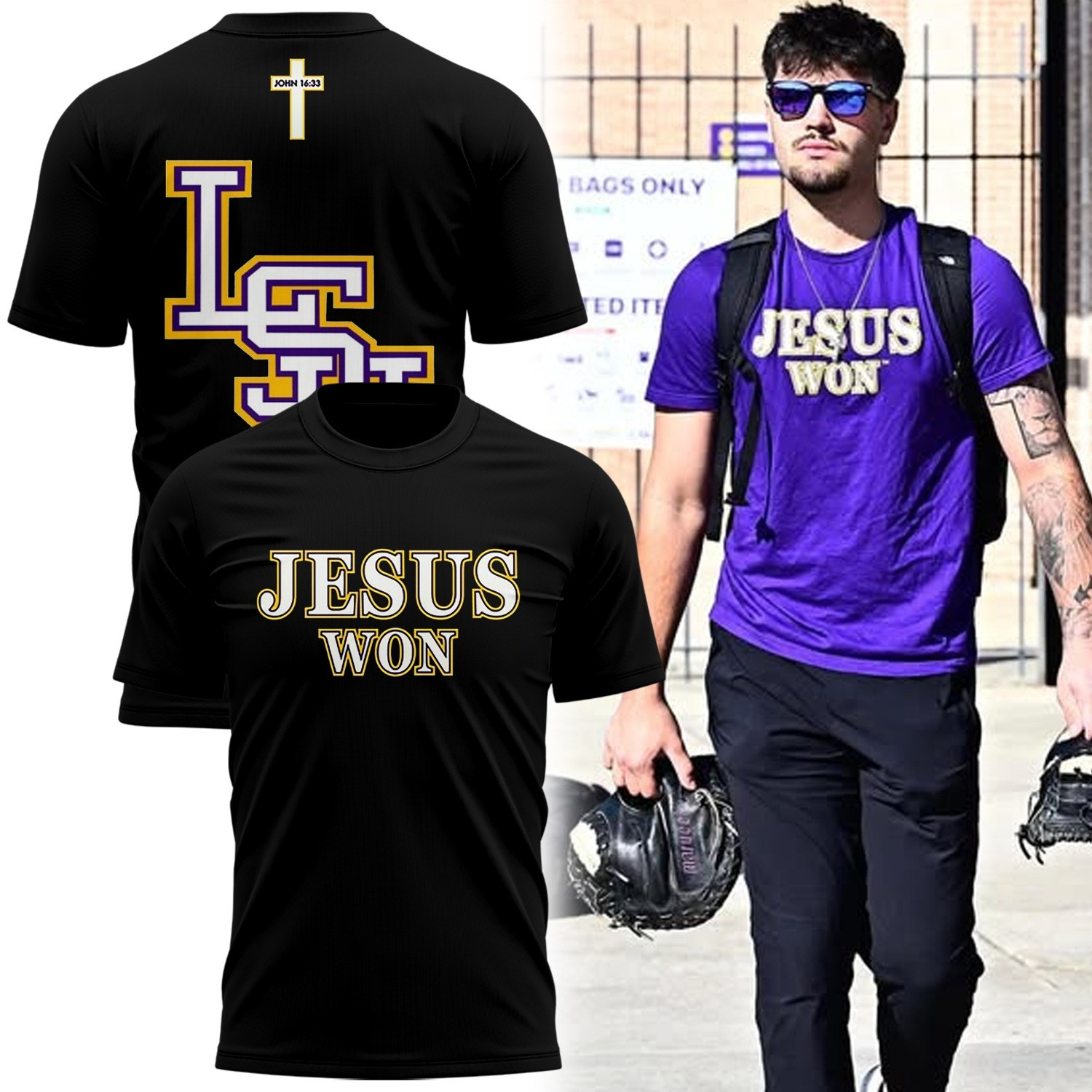 LSU Tigers Jesus Won T-Shirt LSU Tigers Football Merch Gear Best Oregontrailrvpk Shirt